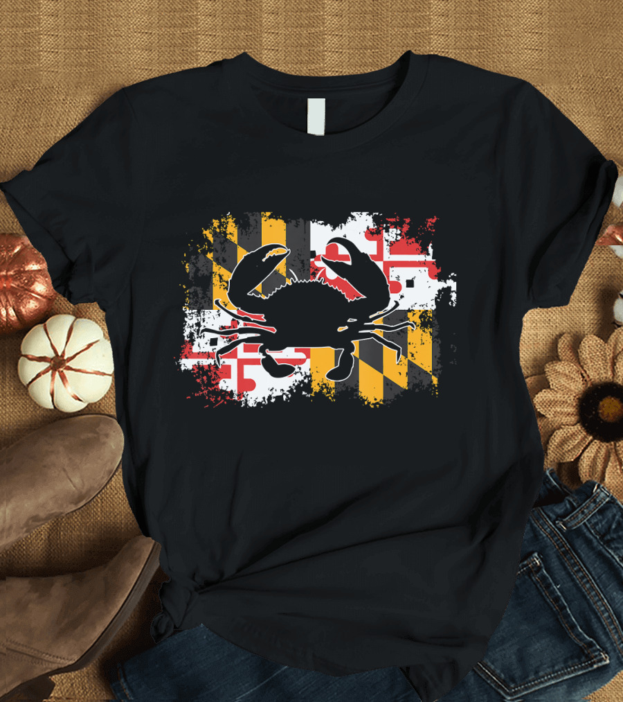 Maryland Flag Crab Iconic State Pride T-Shirt