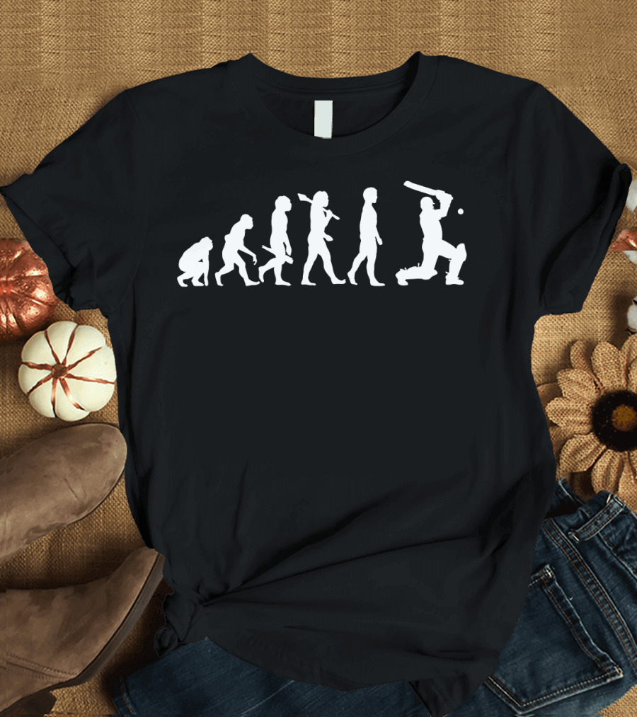 Evolution of the Cricket Player Journey Through Time T-Shirt