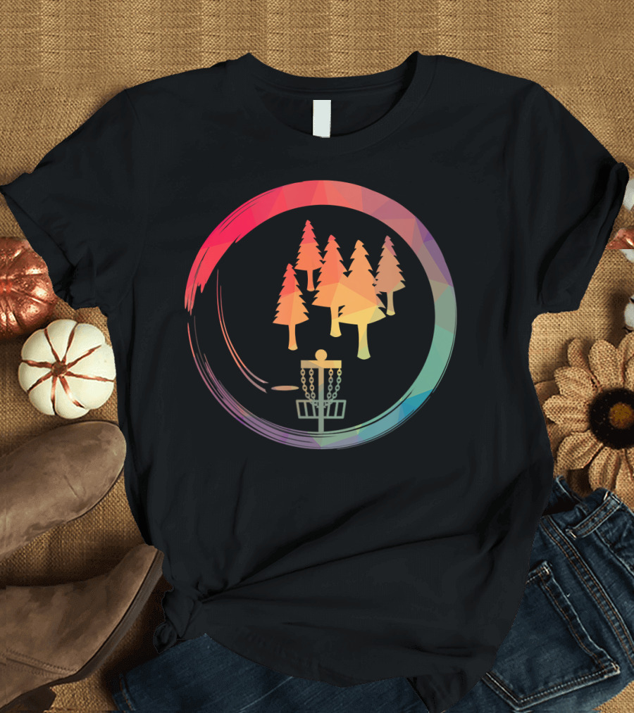 Frisbee Golfer Putter Disc Golf Forest Landscape T-Shirt