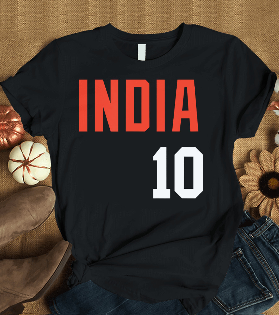 India 10 Cricket Football Soccer Jersey T-Shirt
