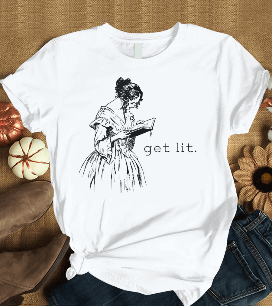 Get Lit Victorian Reader Book Lovers T-Shirt