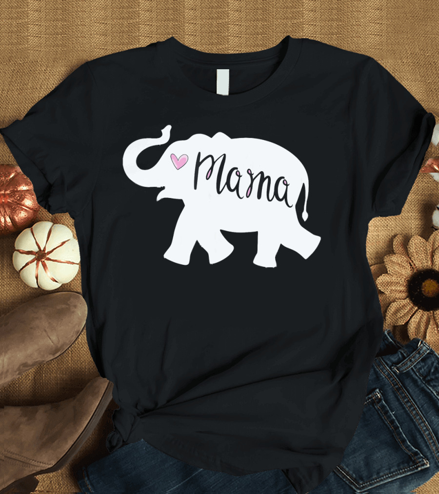 Mama Elephant Heart Africa Mother Cut T-Shirt