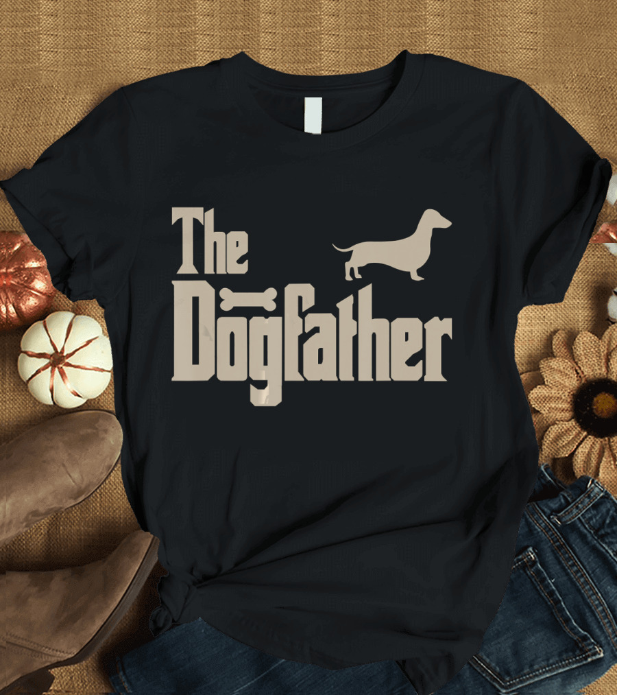 The Dogfather Mens Dachshund Dog Lovers T-Shirt