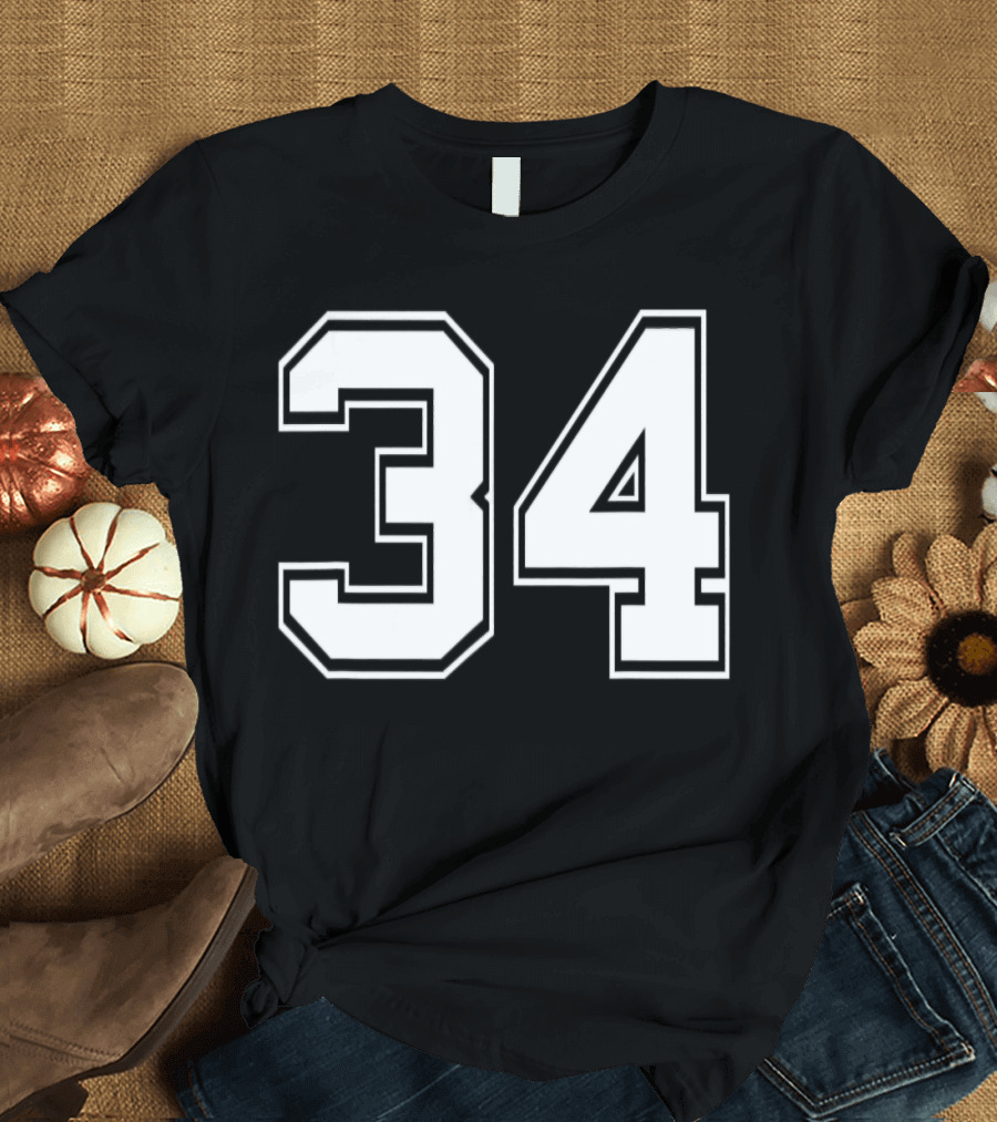 Number 34 Baseball Football Soccer Legend T-Shirt