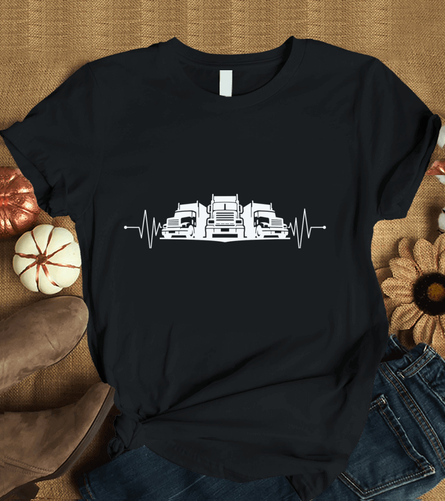 Truck Driver Trucker Dad Father's Pulse Trucks T-Shirt