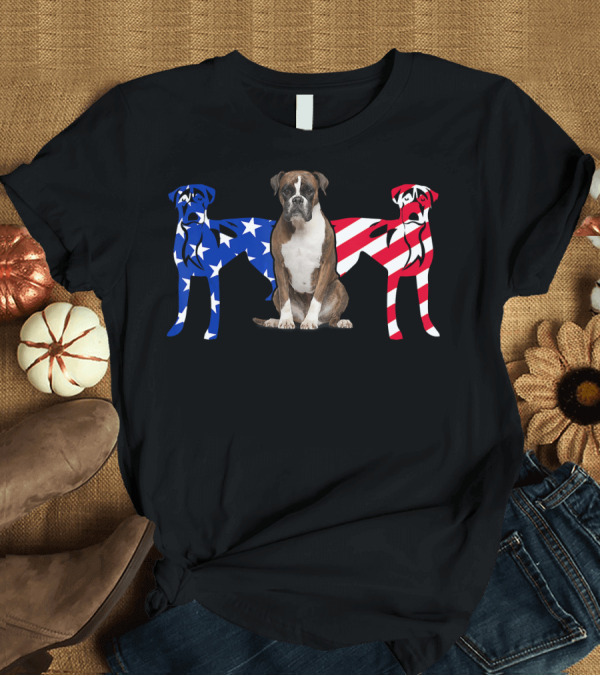 T-Shirt: Unique Boxer Dog Patriotic American Flag T-Shirt Unique Boxer Dog Patriotic American Flag T-Shirt