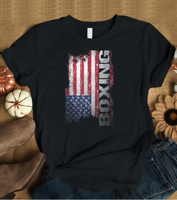 T-Shirt: USA Flag Boxing Grunge T-Shirt USA Flag Boxing Grunge T-Shirt