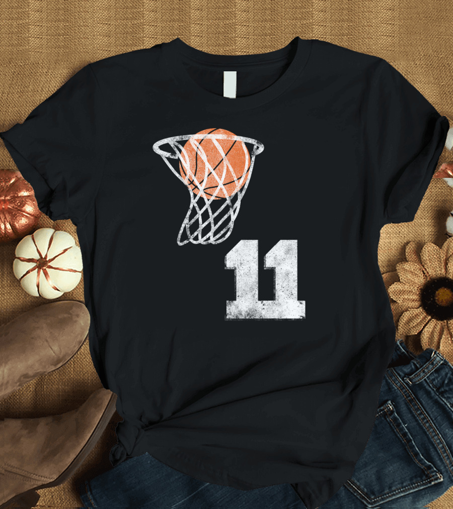 Basketball Hoop Swish Number 11 T-Shirt