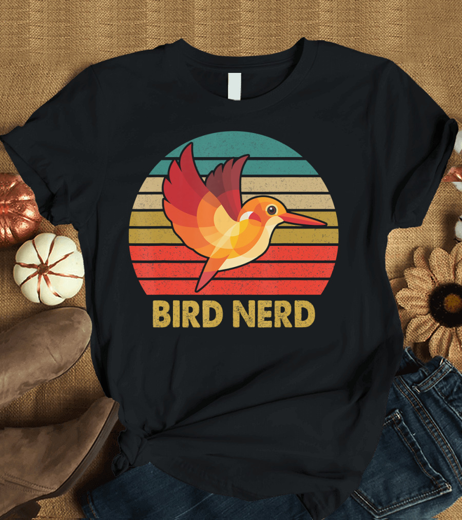 Bird Nerd Vintage Bird Inspired Retro Birding T-Shirt