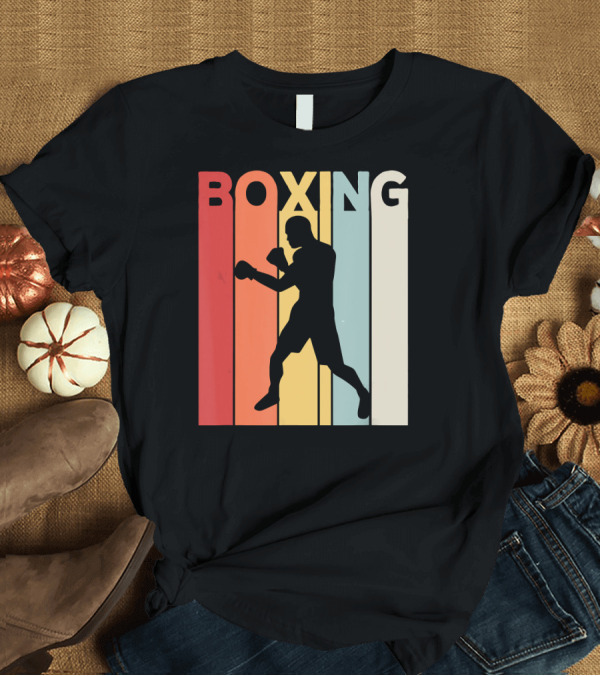 T-Shirt: Vintage Boxing Boxer Silhouette Retro Sport Fight T-Shirt Vintage Boxing Boxer Silhouette Retro Sport Fight T-Shirt