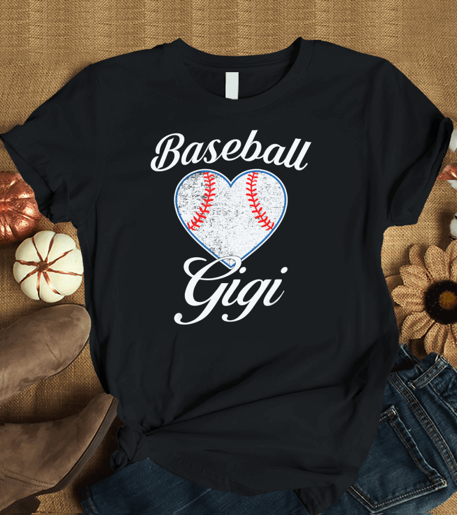 Baseball Gigi Heart Mother's Day Funny Gift T-Shirt