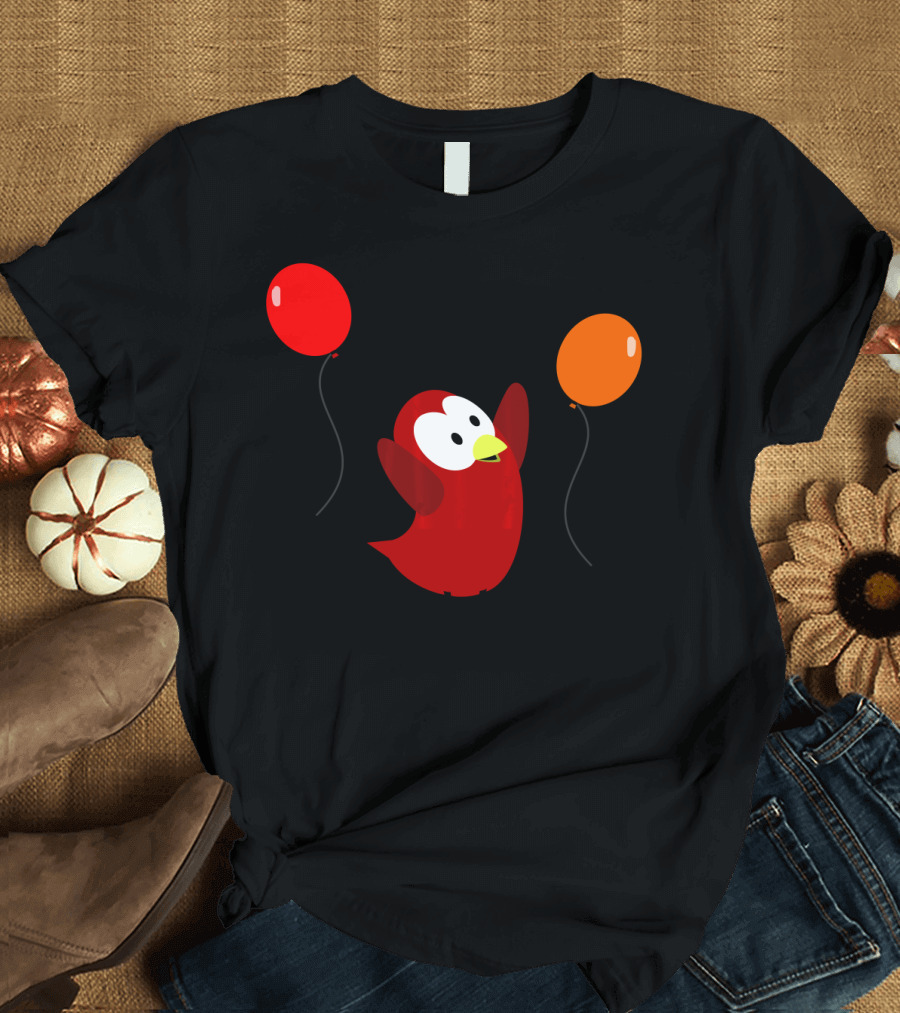 Hooray It's My Birthday Sammy Bird with Red and Orange Balloons T-Shirt