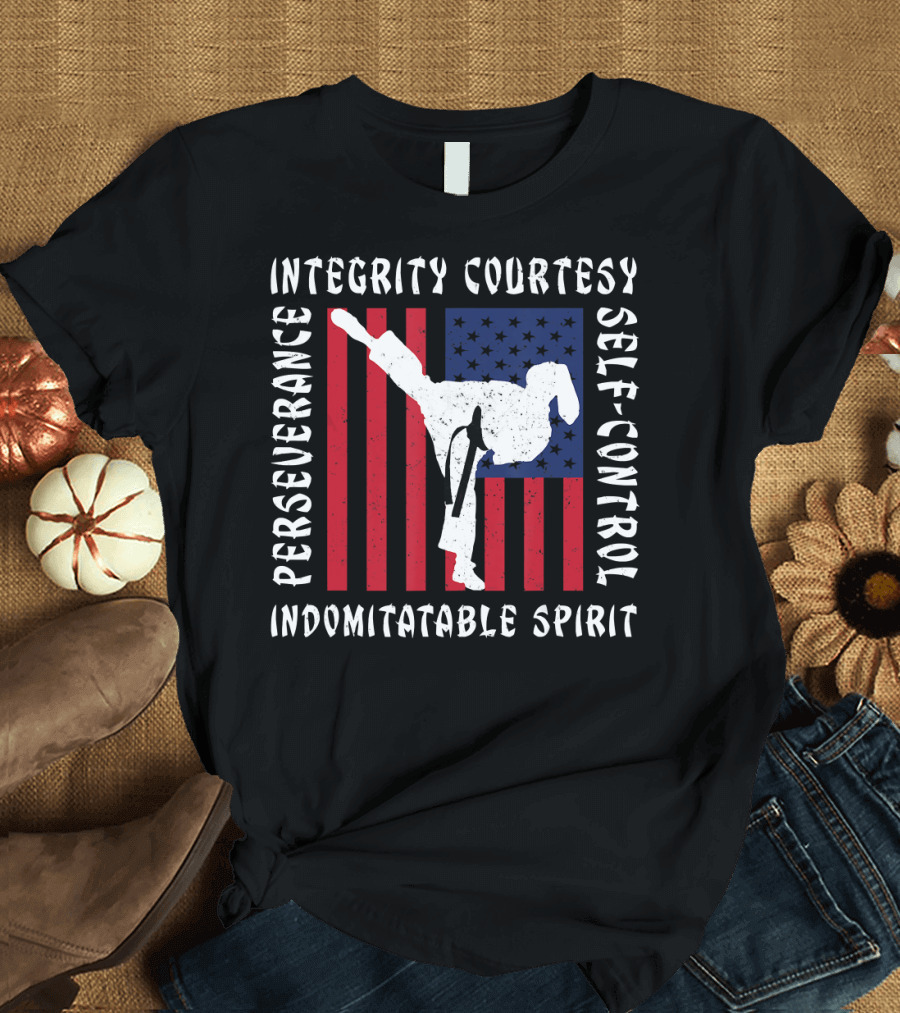 Integrity Courtesy Perseverance Self-Control Indomitable Spirit Taekwondo Martial Arts Tae Kwon Do Ko T-Shirt