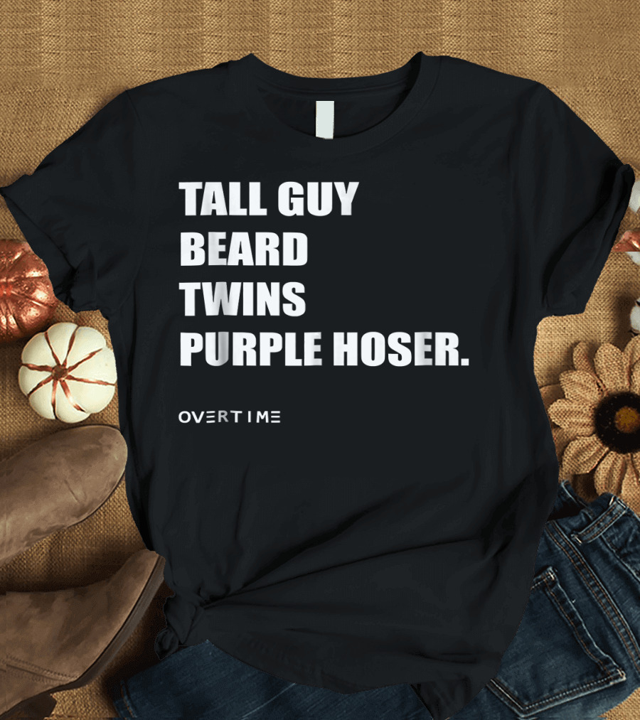 Dude Perfect Tall Guy Beard Twins Purple Hoser Overtime T-Shirt