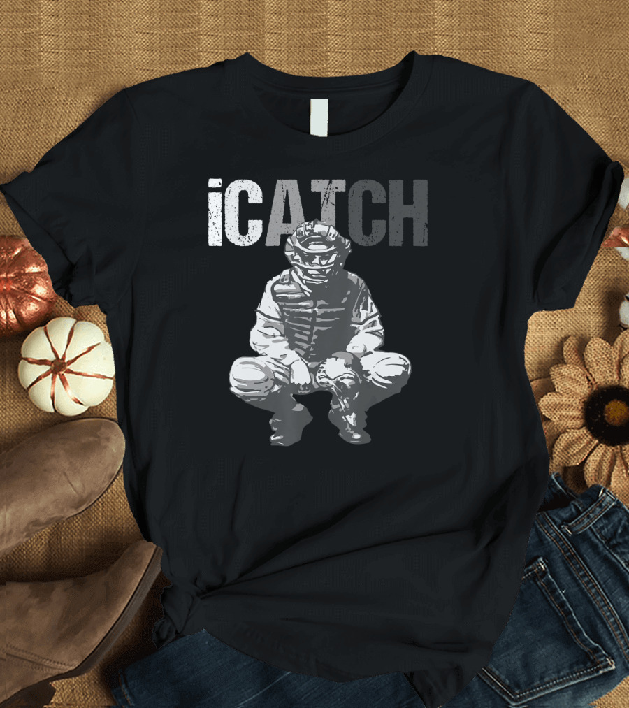 iCatch Baseball Catcher in Gear T-Shirt