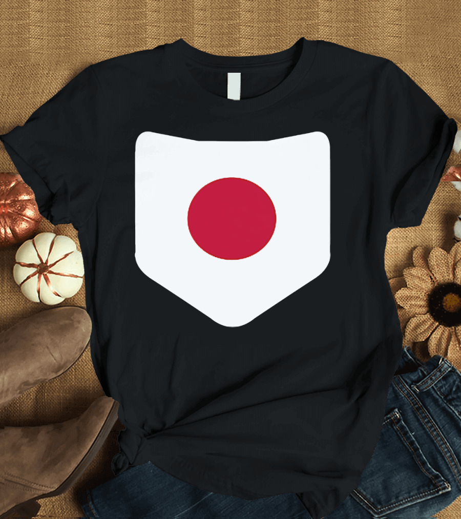 Japan Symbol Emblem with Printed Japanese Flag T-Shirt