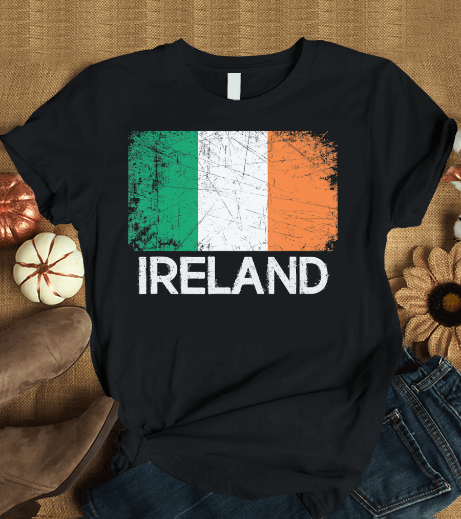 Ireland Irish Flag Vintage Made In Ireland T-Shirt