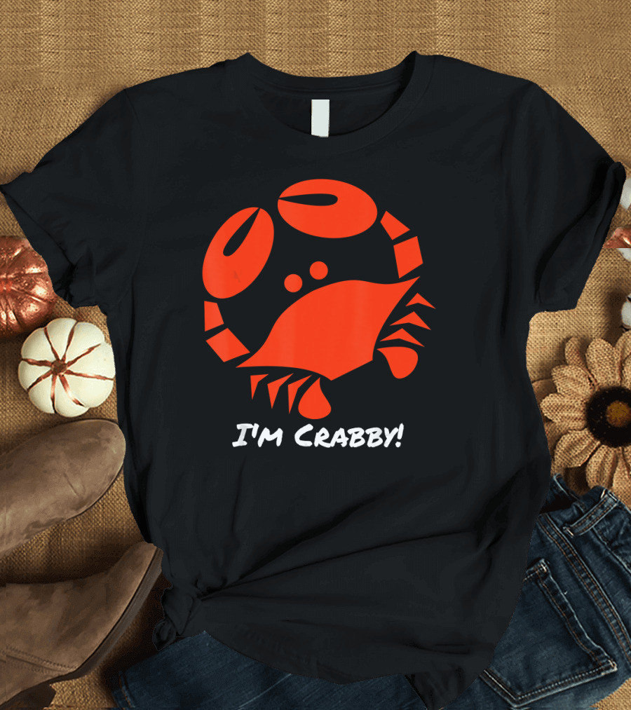 I'm Crabby Funny Crab Red Cartoon T-Shirt