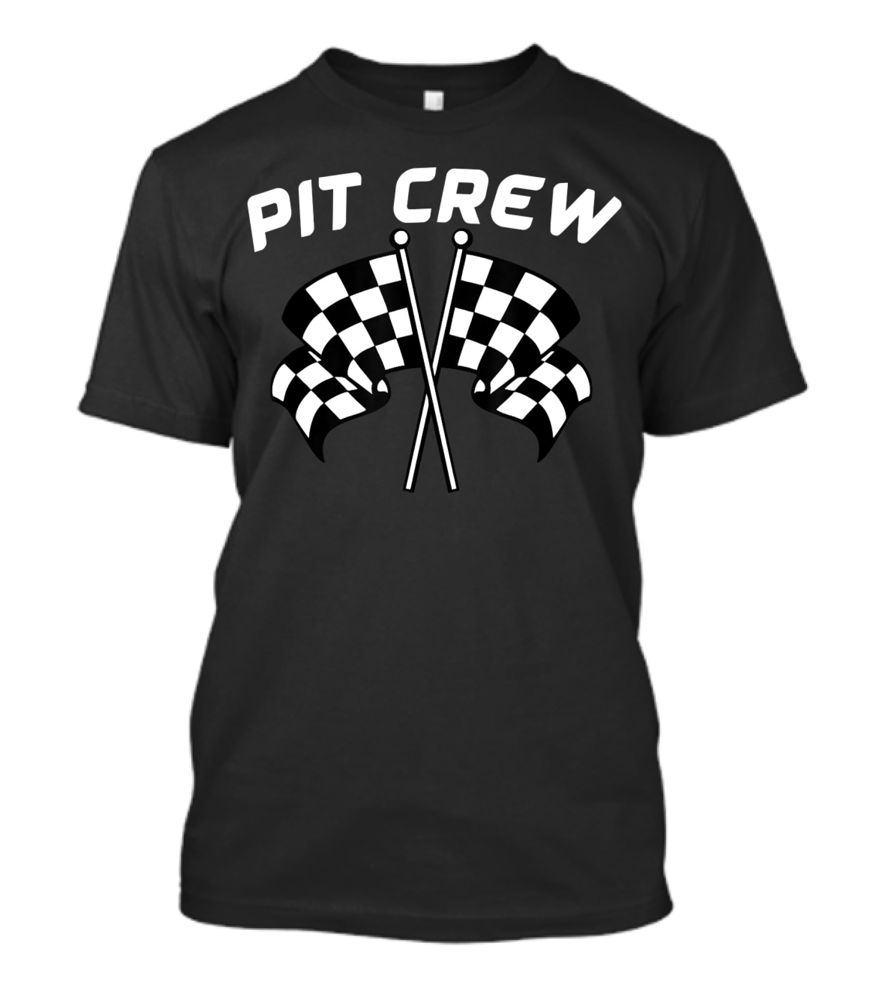 Pit Crew Checkered Flags Racing Party T-Shirt