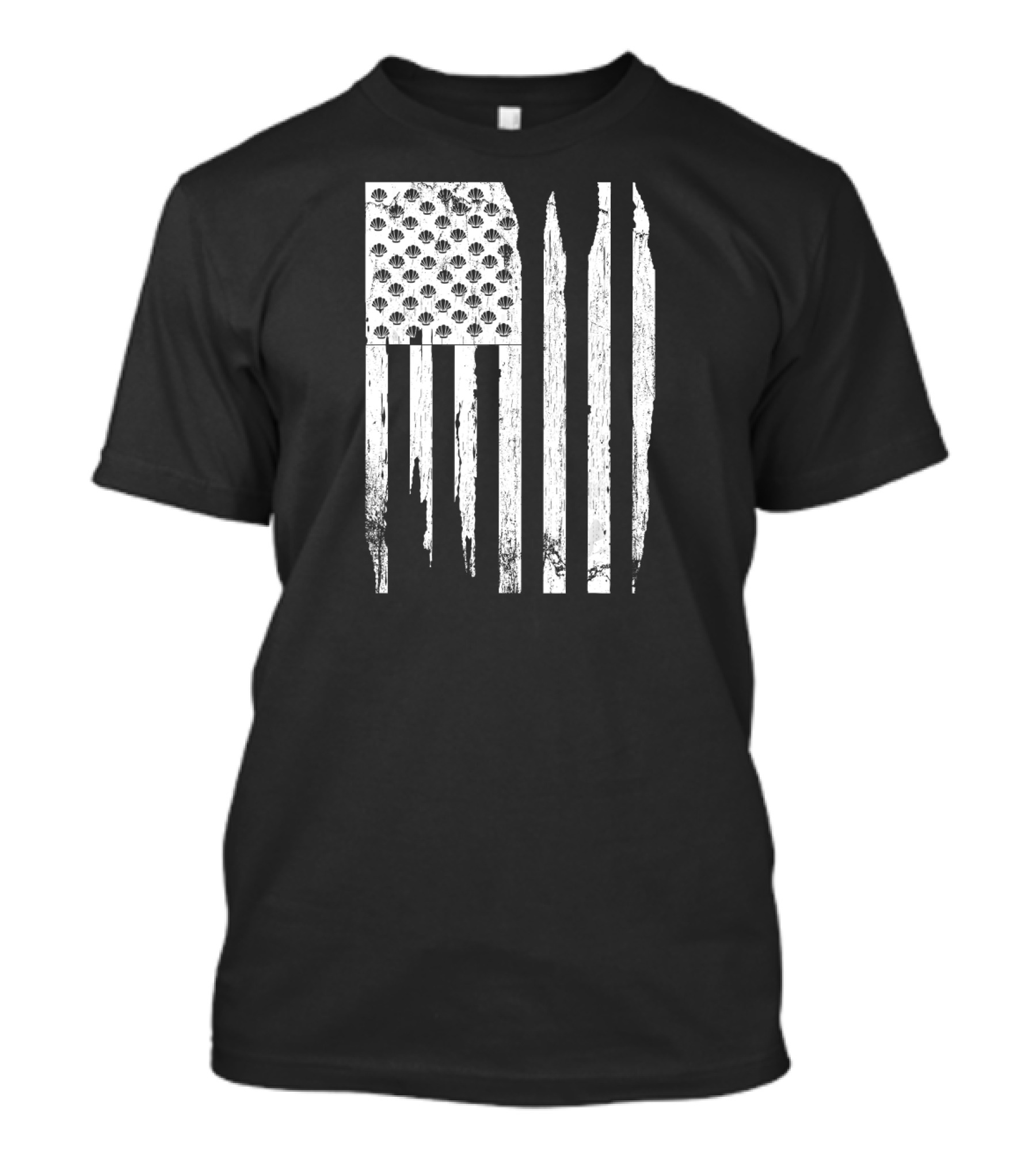Distressed American Flag Mermaid Scales Fourth Of July T-Shirt