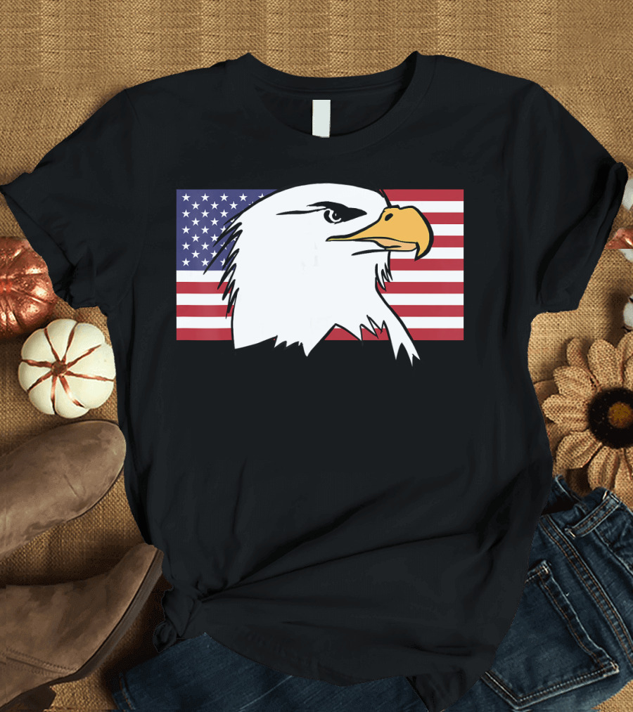 4th of July Patriotic American Flag Bald Eagle T-Shirt
