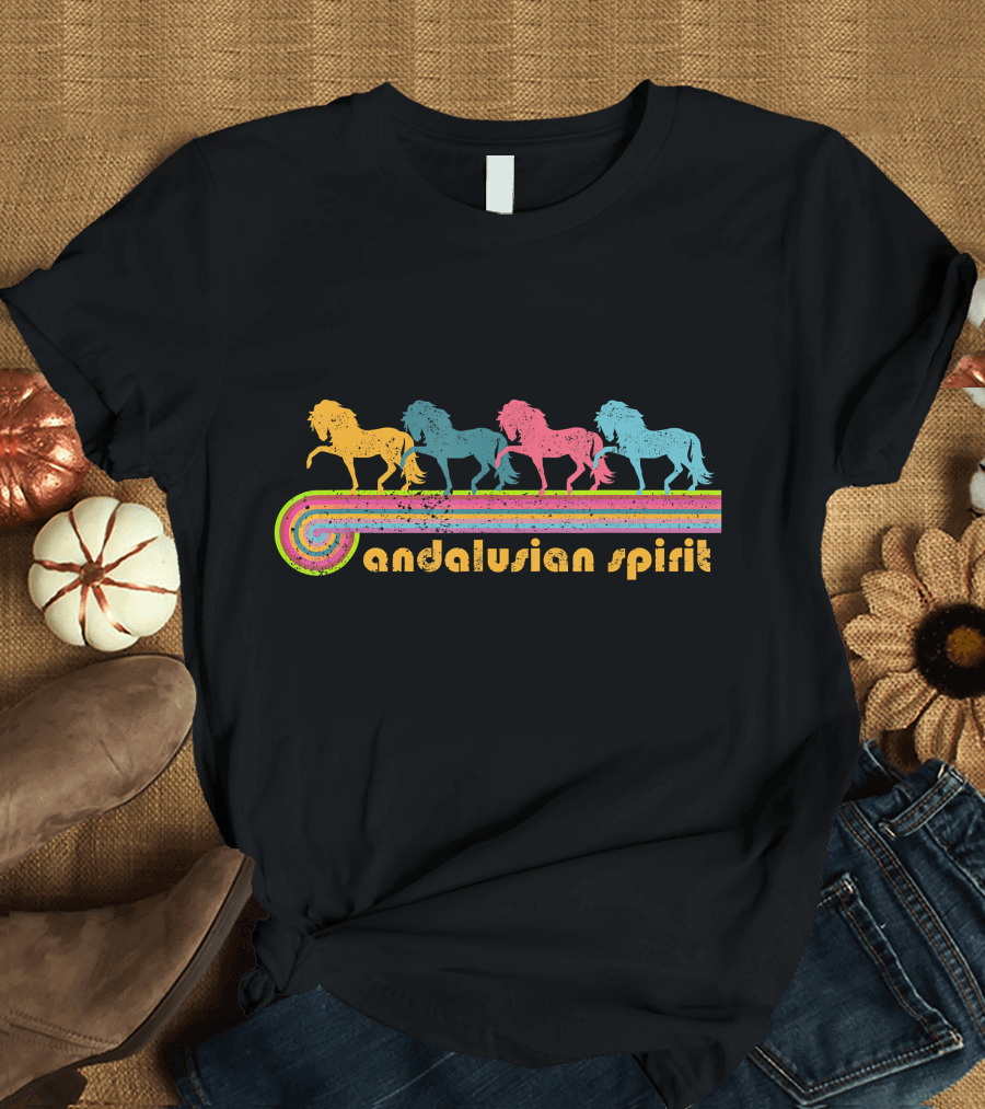 Andalusian Spirit Colorful Horse Retro NickerStickers T-Shirt