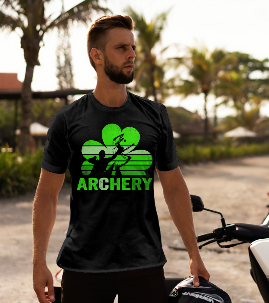 Archery Shamrock St Patrick's Day Bow And Arrow T-Shirt