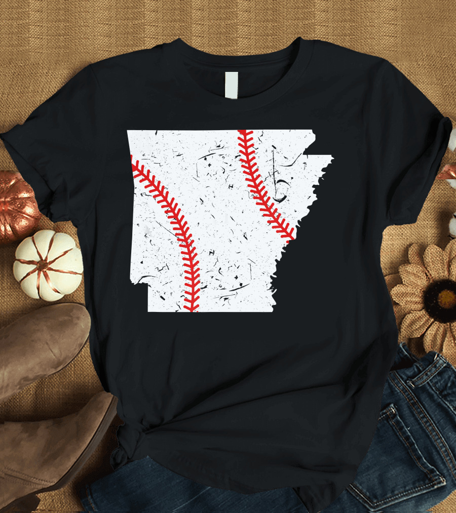 Awesome Arkansas Baseball Map T-Shirt