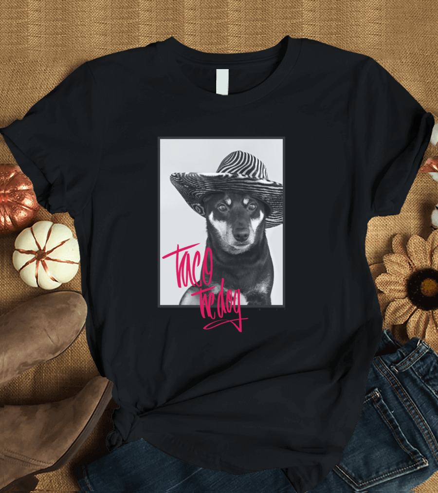 Taco The Dog Wearing Striped Hat Captured by Consumed Team T-Shirt
