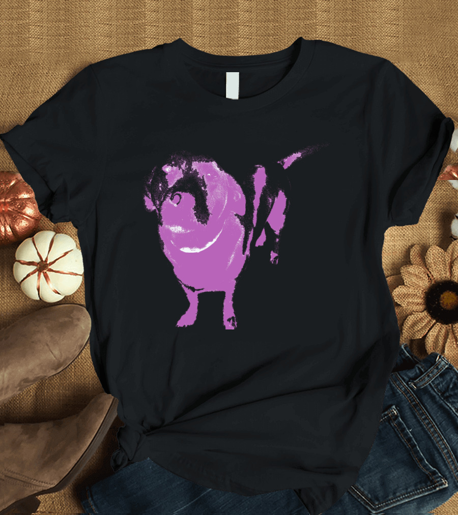 Belly Standing Magenta Bulldog T-Shirt