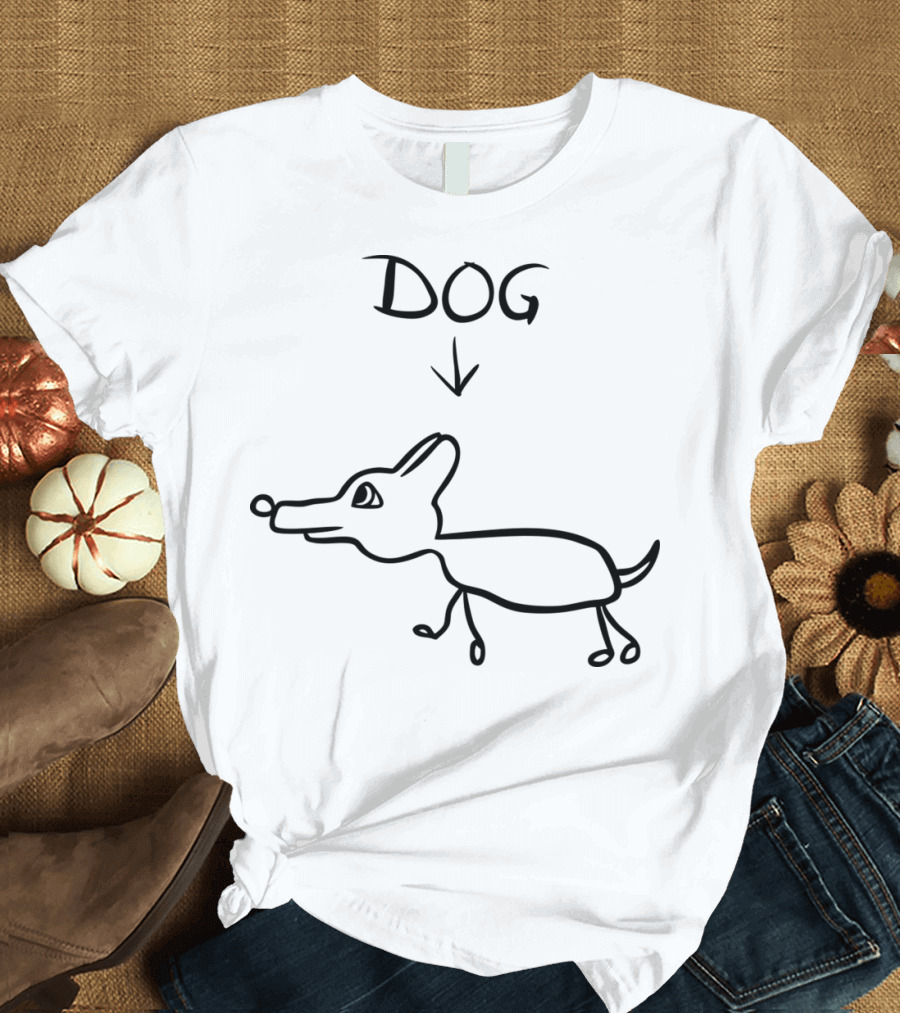 DOG Panoramic Enamel Minimalist Cartoon T-Shirt