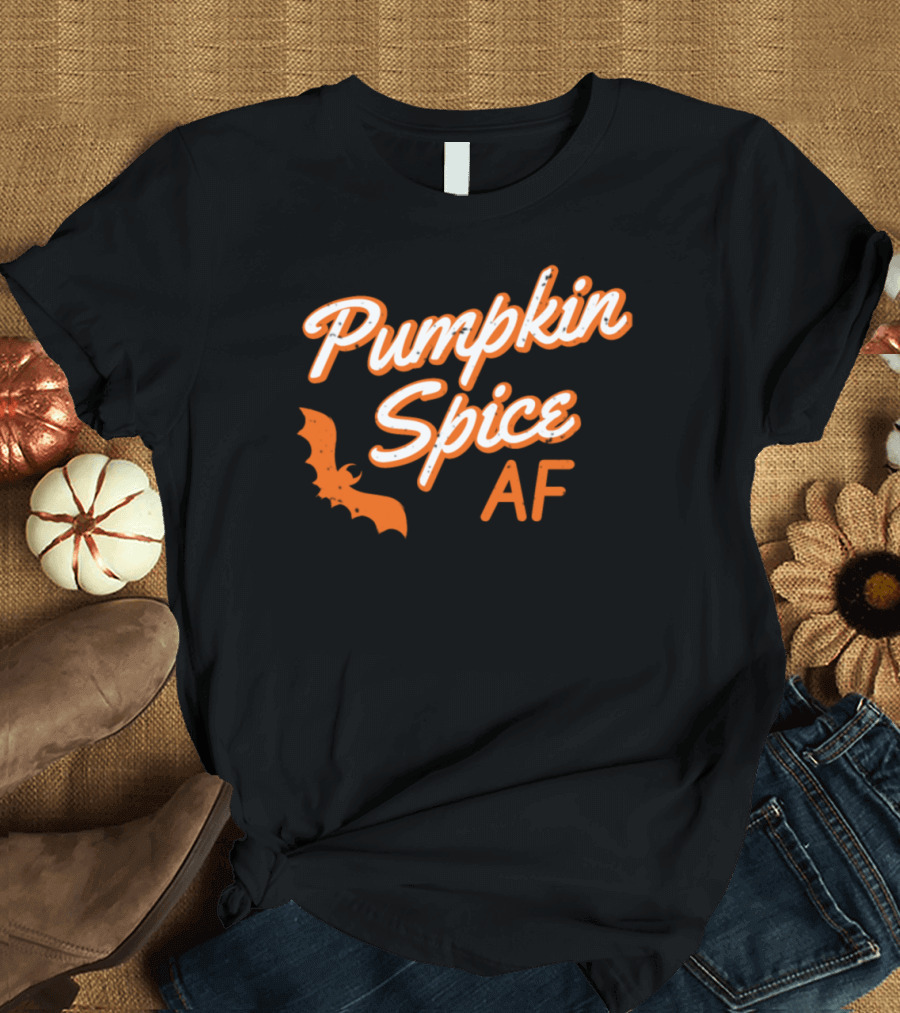 Pumpkin Spice AF Autumn Fall Bat T-Shirt