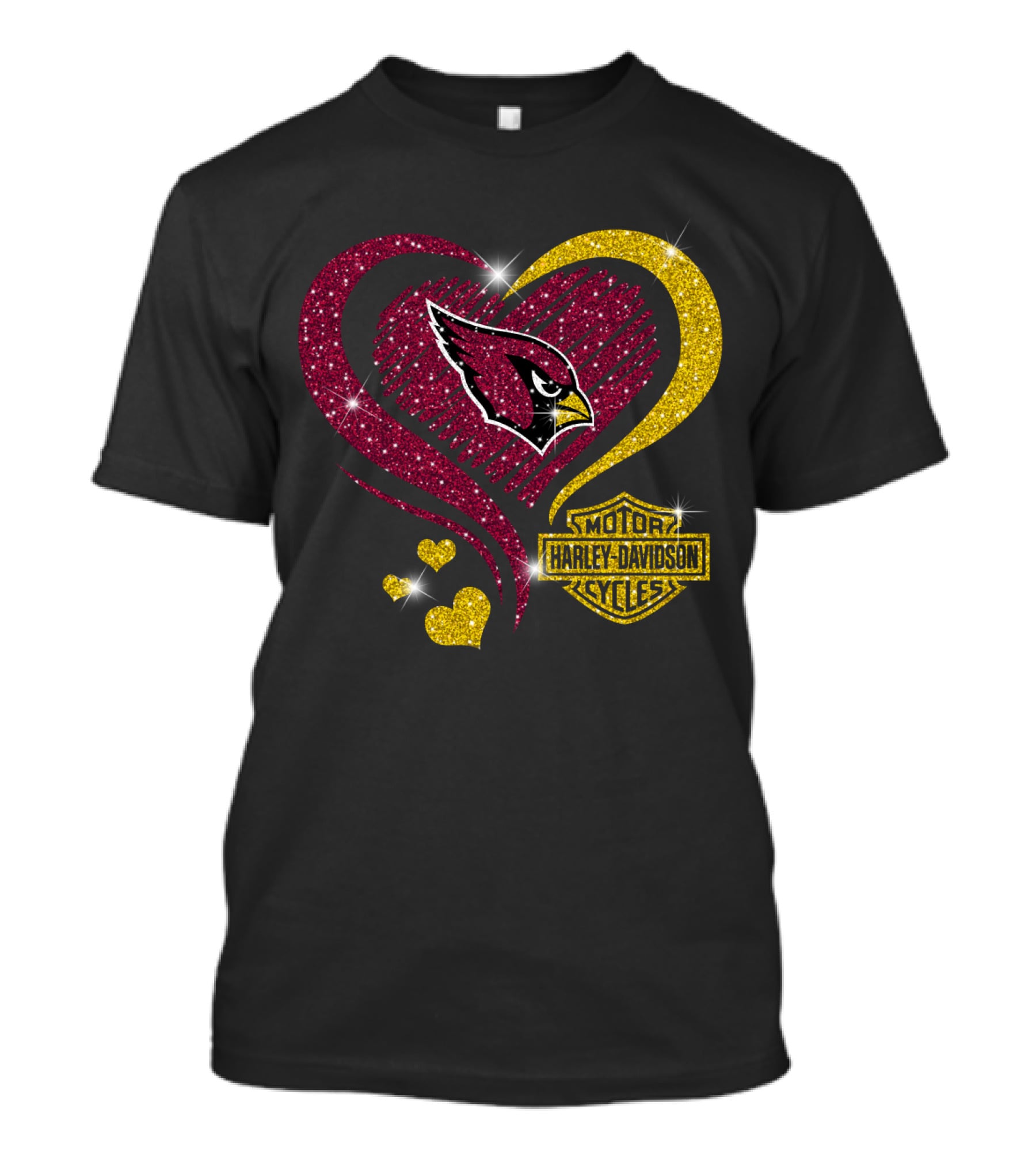 Arizona Cardinals Harley Davidson Heart T-Shirt