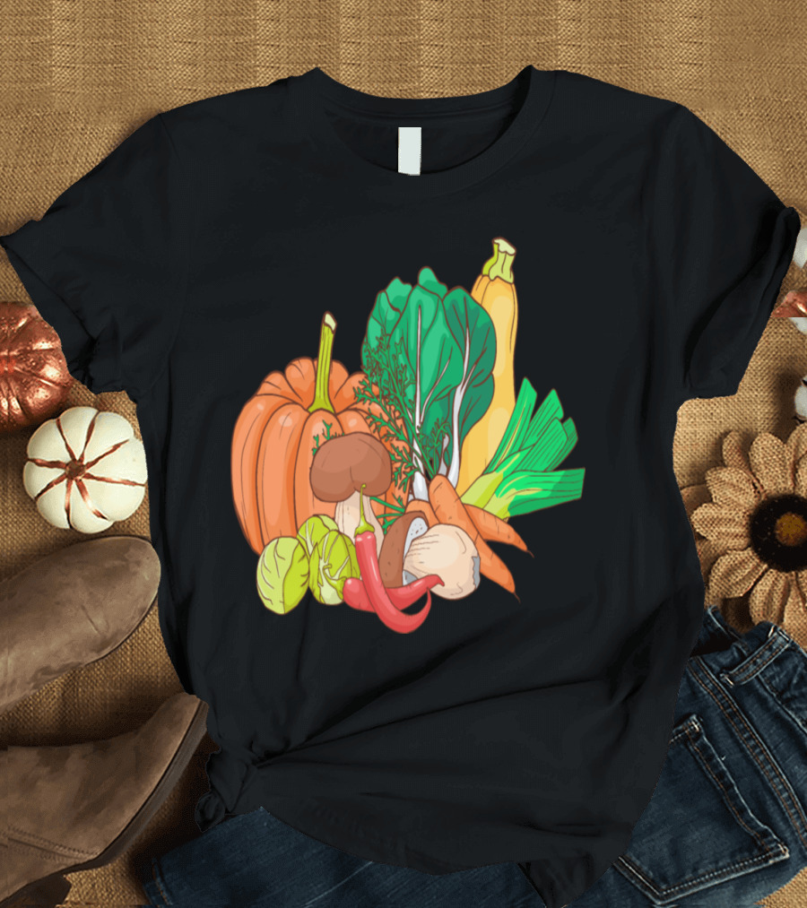 Pumpkin Zucchini Mushrooms Carrots Pepper Pak Choi Vegetables T-Shirt