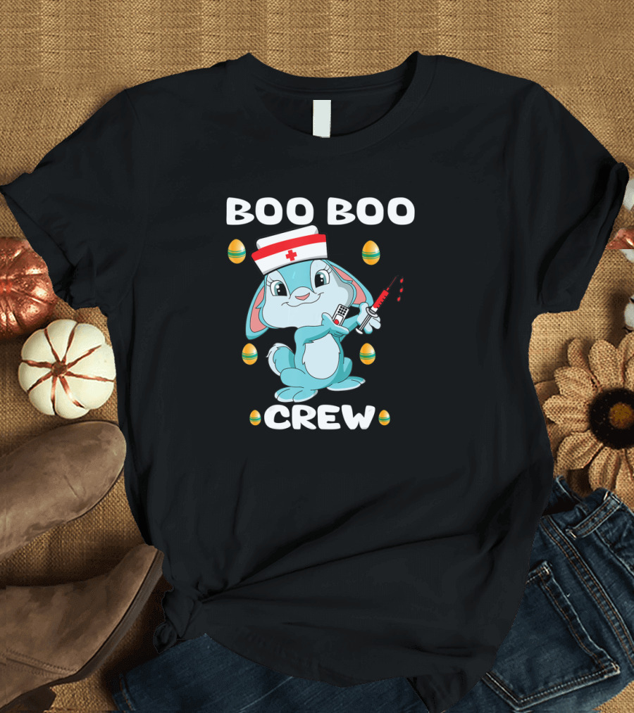 Boo Boo Crew Nurse Bunny Easter Eggs T-Shirt