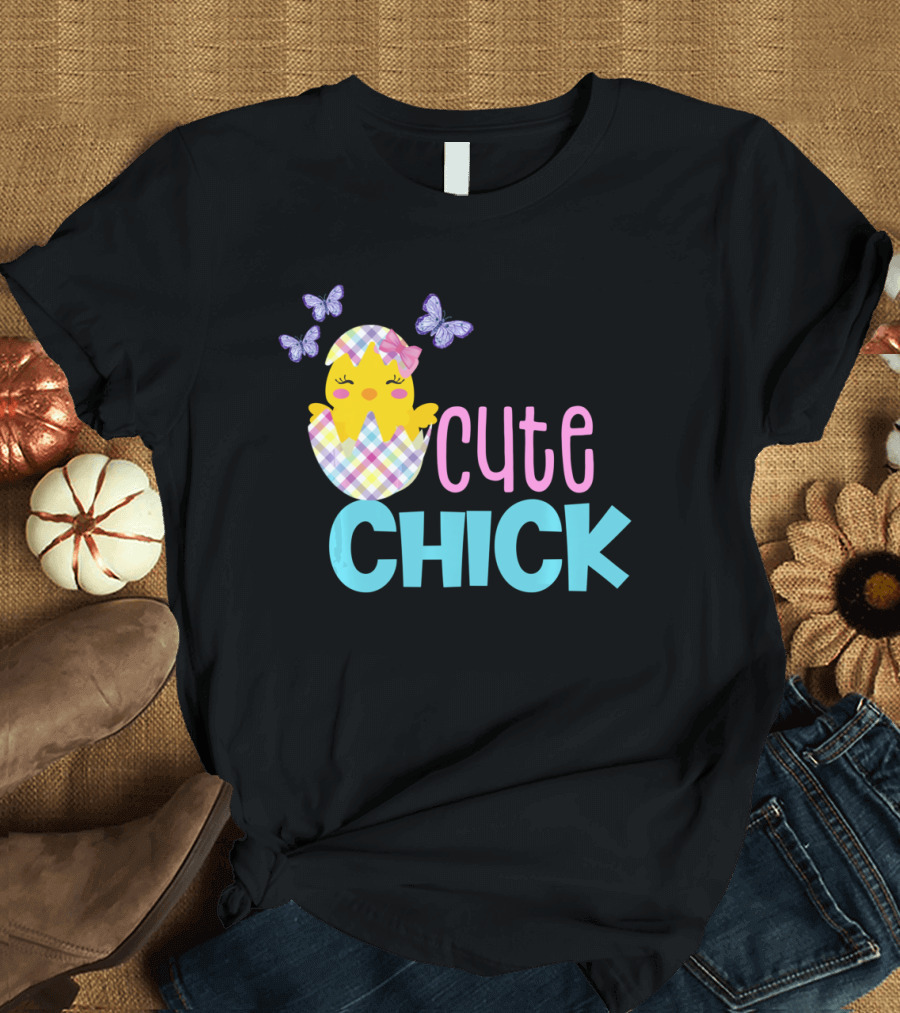 Cute Chick Easter Spring Chickadee Egg Girls T-Shirt