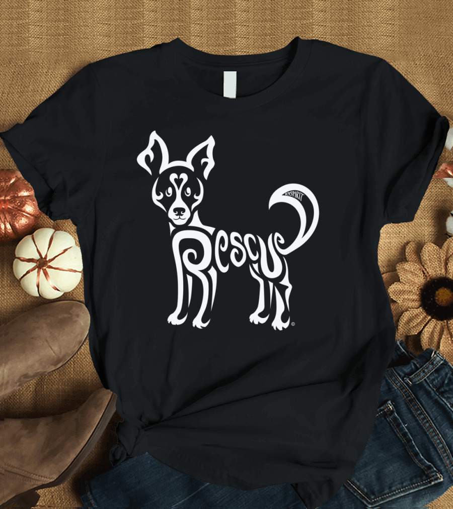Rescued Dog Rebel Esprit Stylized Dog T-Shirt