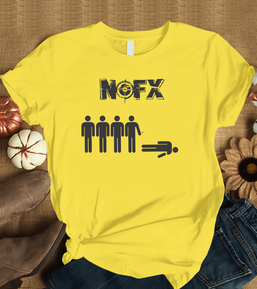 NOFX Band Stick Figure Humor Black Yellow T-Shirt