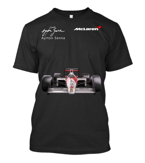 Ayrton Senna McLaren MP4/4 F1 Shell Racing Car T-Shirt