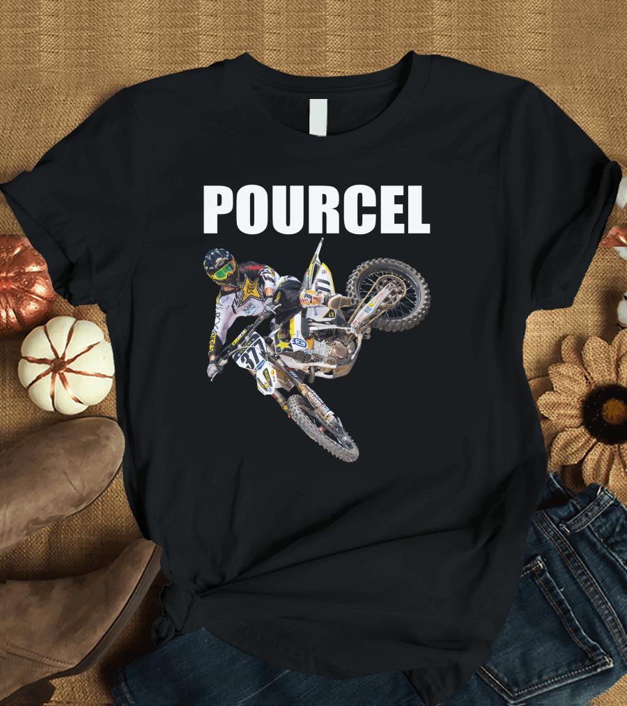 POURCEL Rockstar Husqvarna Motocross Racer 377 T-Shirt