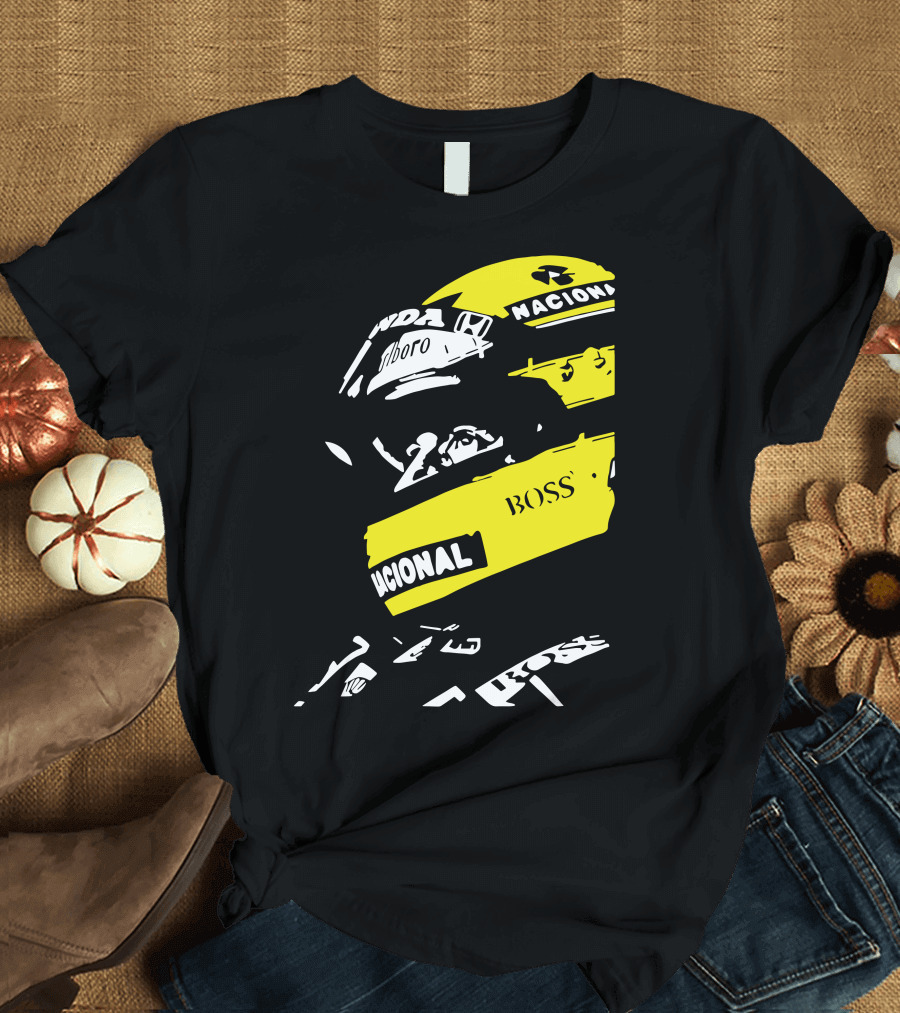AYRTON SENNA F1 Helmet Nacional Boss Honda T-Shirt