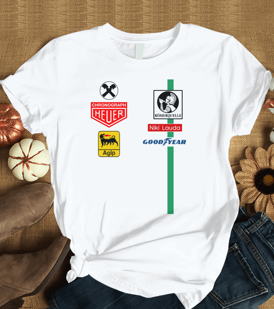 Heuer Chronograph Agip Römerquelle Niki Lauda Goodyear T-Shirt