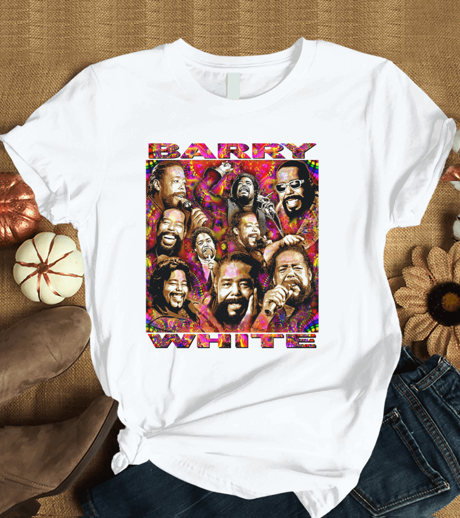 BARRY WHITE 31 Collage of Iconic Vocal Performances T-Shirt