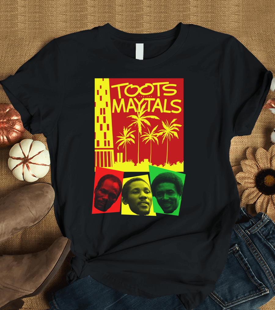 Toots and the Maytals Palm Trees and Faces in Red Yellow Green T-Shirt