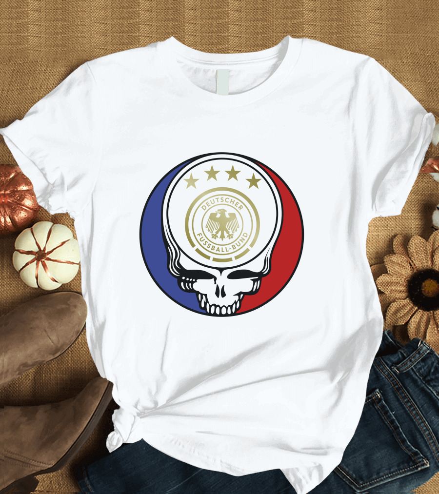 Germany Football Team Deutscher Fussball-Bund Grateful Dead Skull T-Shirt