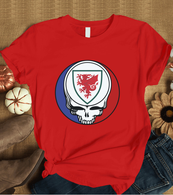 T-Shirt: Wales National Football Team Grateful Dead Skull Emblem T-Shirt Wales National Football Team Grateful Dead Skull Emblem T-Shirt