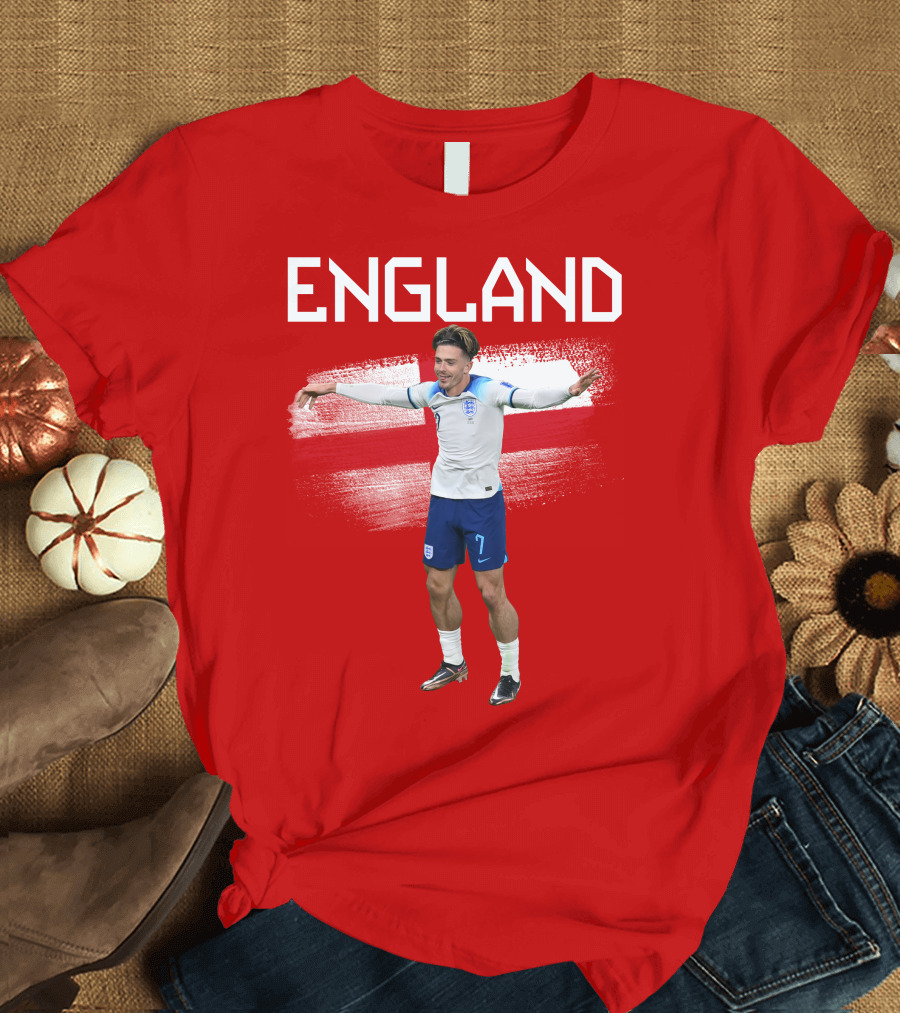 Jack Grealish England Soccer Celebration St George's Cross T-Shirt