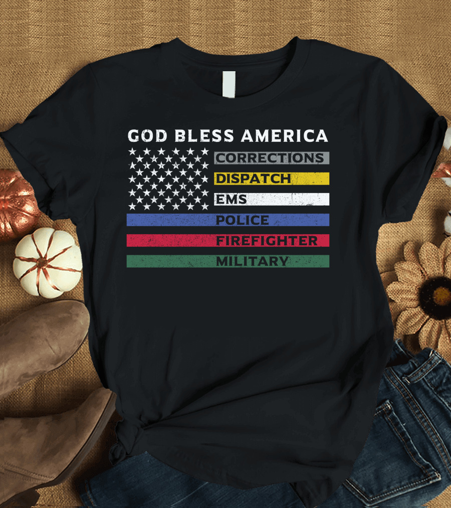 CORRECTIONS DISPATCH POLICE FIREFIGHTER MILITARY HONOR AND RESPECT T-Shirt