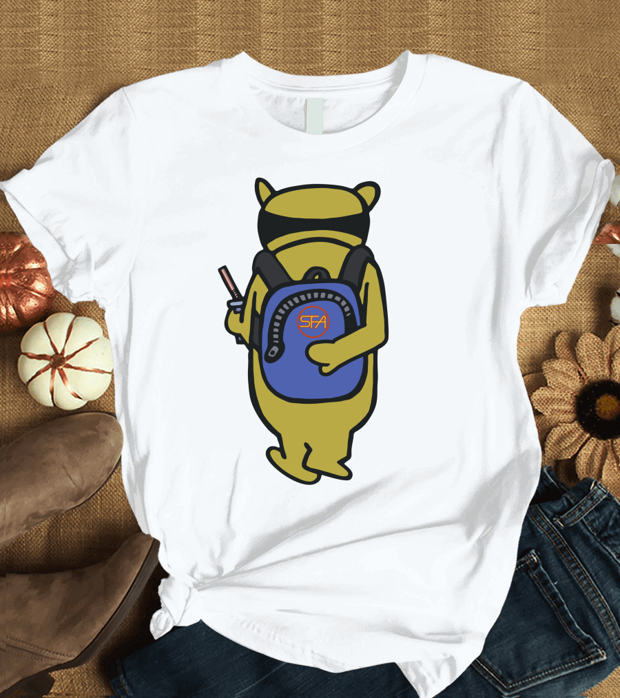 SFA Radiator Backpack Bear with Blue and Orange T-Shirt
