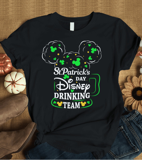 T-Shirt: St. Patrick's Day Disney Drinking Team Shamrocks and Mickey Heads T-Shirt St. Patrick's Day Disney Drinking Team Shamrocks and Mickey Heads T-Shirt